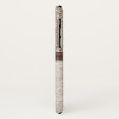 Zerquetschte Champagne-Edelsteine, beige Damast Case-Mate iPhone Hülle (Hinten/Links)