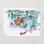 Zerreißen eines Weihnachtsgeschenks, was? Feiertagspostkarte (Vorne/Hinten)