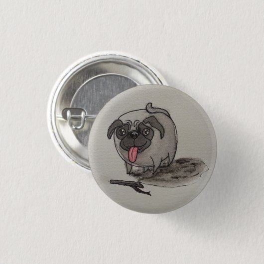 Zerren Sie das Mops-Abzeichen Button (Vorne & Hinten)