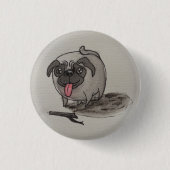 Zerren Sie das Mops-Abzeichen Button (Vorderseite)