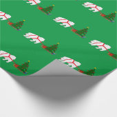 Zerren Sie den Samoyed, der Weihnachtsbaum zieht Geschenkpapier (Ecke)