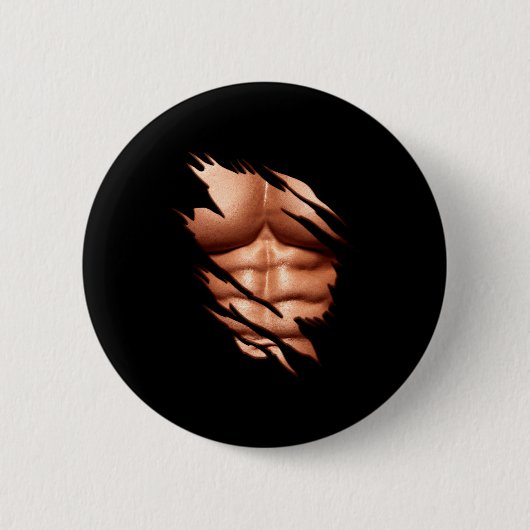 Zerrissene Abs Clic Lustig Button (Vorderseite)