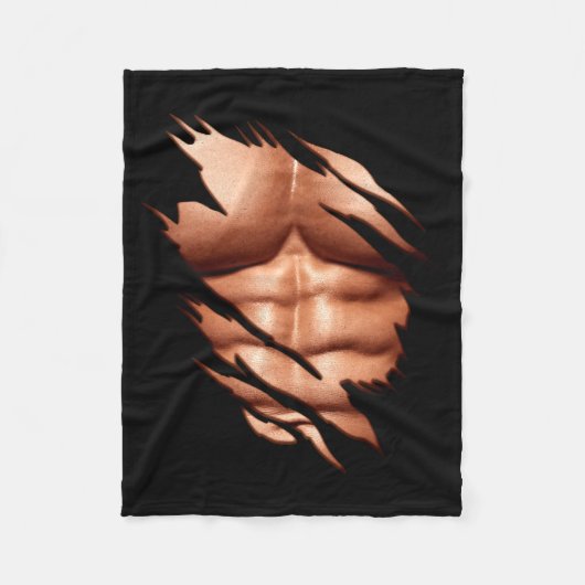 Zerrissene Abs Clic Lustig Fleecedecke (Vorderseite)