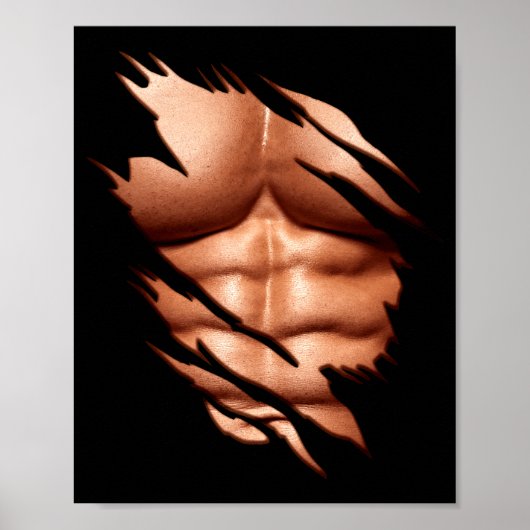 Zerrissene Abs Clic Lustig Poster (Vorne)