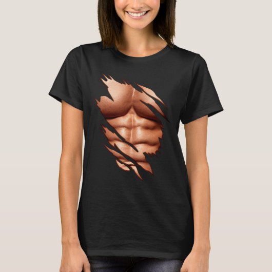 Zerrissene Abs Clique Lustig  T-Shirt (Vorderseite)