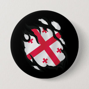 Zerrissene Flagge Georgias Button