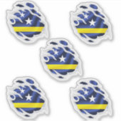 Zerrissene Flagge von Curaçao Aufkleber (Vorderseite)