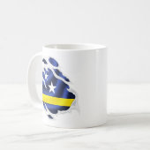 Zerrissene Flagge von Curaçao Kaffeetasse (Vorderseite Links)