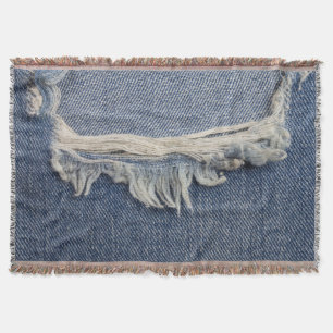 Zerrissene Jeans-Textur, stilvoller Hintergrund. Decke