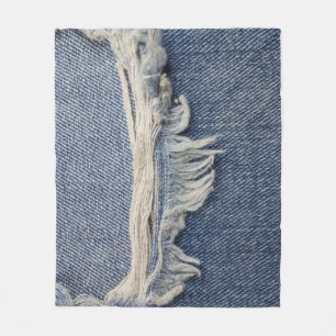 Zerrissene Jeans-Textur, stilvoller Hintergrund. Fleecedecke