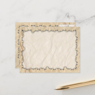 Zerrissene Kanten auf Knitterpapier Postkarte