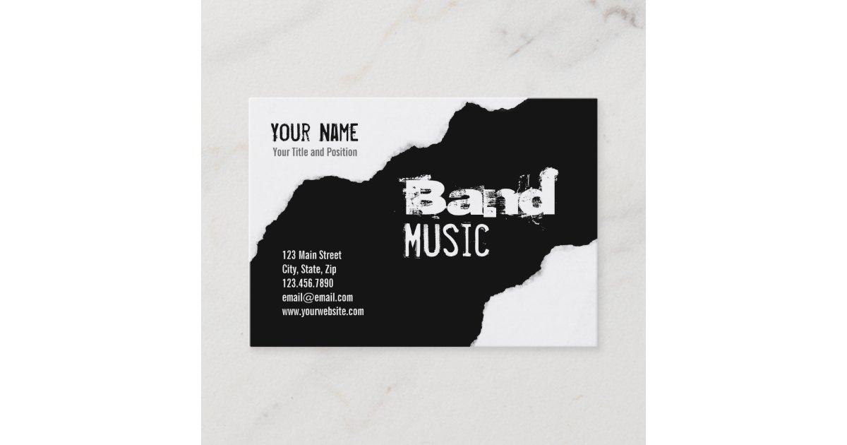 Zerrissene Schwarzweiss Band Schmutz Grafik Visitenkarte Zazzle De