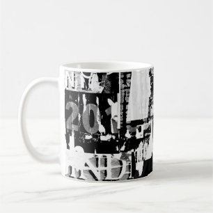 Zerrissene Straßenwerbeposter Collage Hintergrund Kaffeetasse