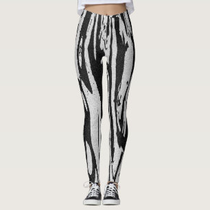 Zerrissene Streifen Leggings