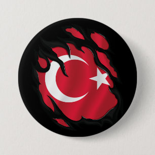 Zerrissene Türkei-Flagge Button