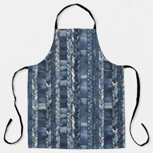 Zerrissene und geflochtene blaue Jeans-Denim Schürze