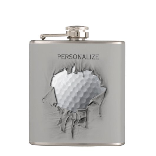 Zerrissener Golfball Flachmann (Vorderseite)