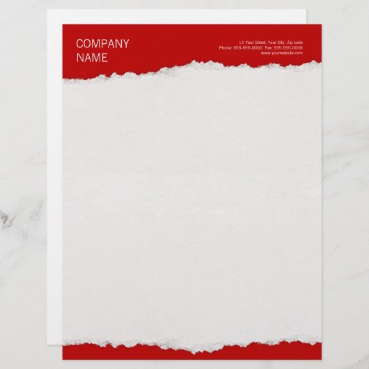 Zerrissener Papierbriefkopf Briefbogen (Vorne/Hinten)