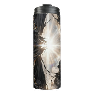 Zerrissener Schleier des Lichts - Schwarzes Gold L Thermosbecher