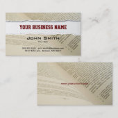 Zerrissenes Buch paginiert Visitenkarte (Vorne/Hinten)