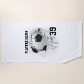 Zerrissenes Fußballspiel Strandtuch (Vorderseite)