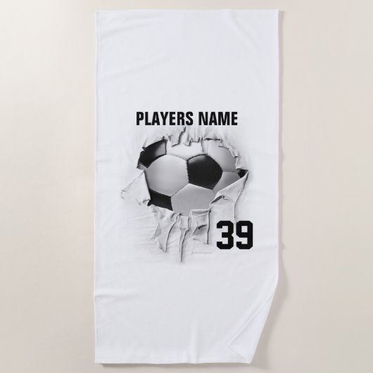Zerrissenes Fußballspiel Strandtuch (Vorderseite)