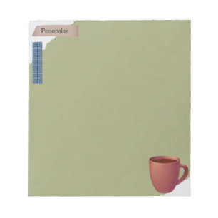 Zerrissenes Papier Kaffeetasse Grün Scrapbook Papi Notizblock