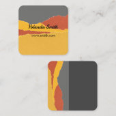 zerrissenes Papier, moderne abstrakte Kunst, orang Quadratische Visitenkarte (Vorne/Hinten)