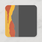 zerrissenes Papier, moderne abstrakte Kunst, orang Quadratische Visitenkarte (Rückseite)