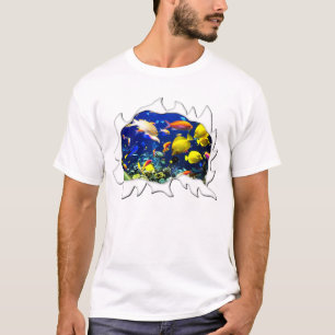Zerrissenes T-Shirt Aquarium Tropische Fische Lust