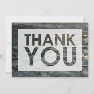 Zerrissenes Wasser Glatte Steine Foto mit Ausschni Dankeskarte