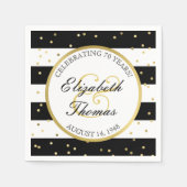 Zerrstreifen | 70. Party zum Hochzeitstag Serviette (Vorderseite)