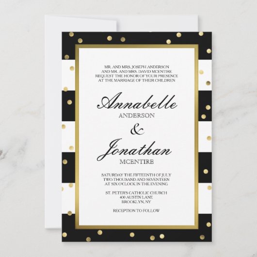 Zerrstreifen | Elegante Einladung zur Hochzeit (Vorderseite)