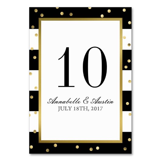 Zerrstreifen | Elegante Hochzeitskarte Tischnummer (Rückseite)