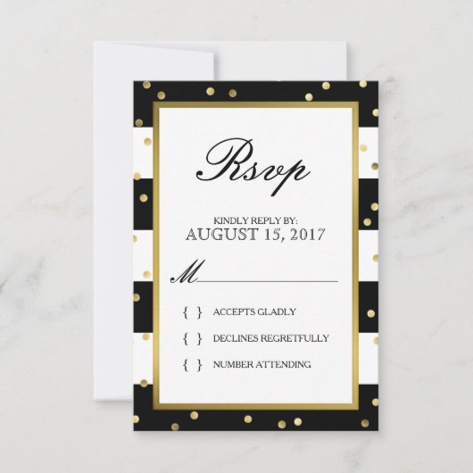 Zerrstreifen | Elegante Wedding RSVP Card Karte (Vorderseite)