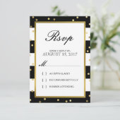 Zerrstreifen | Elegante Wedding RSVP Card Karte (Stehend Vorderseite)