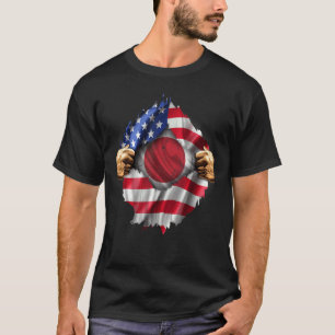 Zerrte amerikanische Flagge versteckte 37. Infante T-Shirt