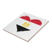 Zerrüttete ägyptische Flag Herz-Keramik Fliese (Seite)