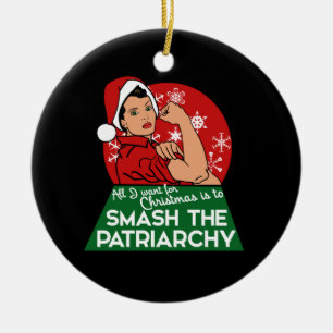 Zerschlagen der patriarchalischen Weihnachten Keramik Ornament