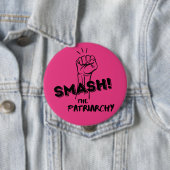Zerschlagen des Patriarchats, heiß rosa feministis Button (Beispiel)