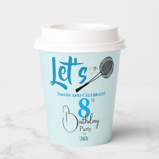 Zerschlagen in Spaß Pappbecher (Rückseite)