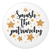 Zerschlagen Sie das Patriarchat! Knopf Keramikknauf (Vorderseite)