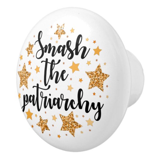 Zerschlagen Sie das Patriarchat! Knopf Keramikknauf (Rechts)