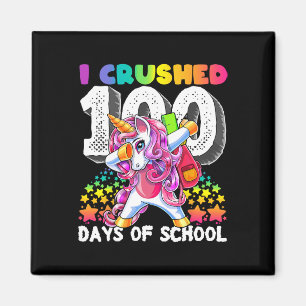 Zerschlagene 100 Tage Schulabbruch Unicorn Geschen Magnet