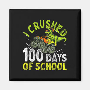 Zerschlagene 100 Tage Schule Dinosaurier Monster T Magnet