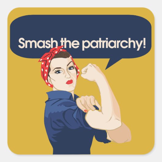 Zerschlagt das Patriarchat-feministische Sprichwor Quadratischer Aufkleber (Vorderseite)
