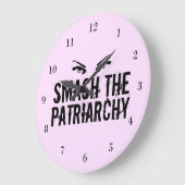 Zerschlagt den Patriarchat Feminist Große Wanduhr (Winkel)