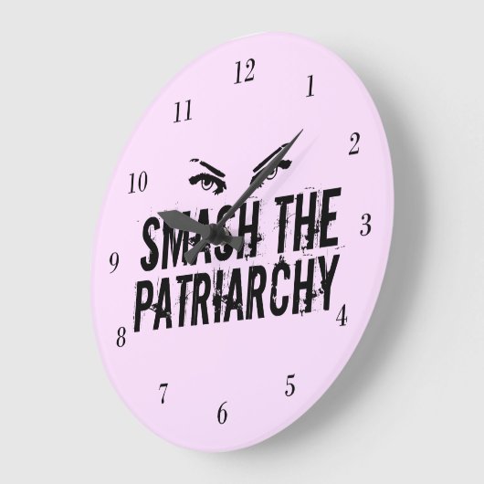 Zerschlagt den Patriarchat Feminist Große Wanduhr (Winkel)
