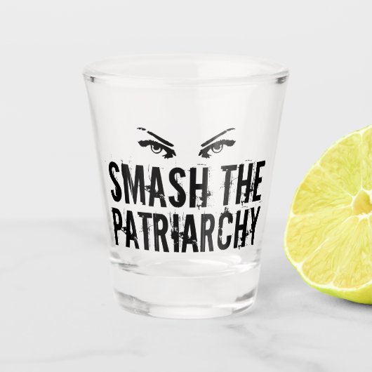 Zerschlagt den Patriarchat Feminist Schnapsglas (Vorderseite)