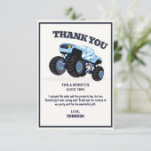 Zerschlagung der Krise - Moderner Blaue Monster Tr Dankeskarte (Stehend Vorderseite)